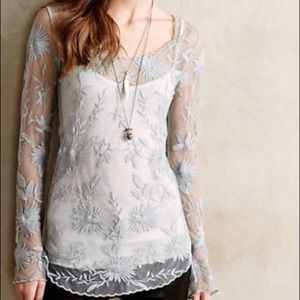 Anthropologie Lace Everleigh Snowblossom Blouse